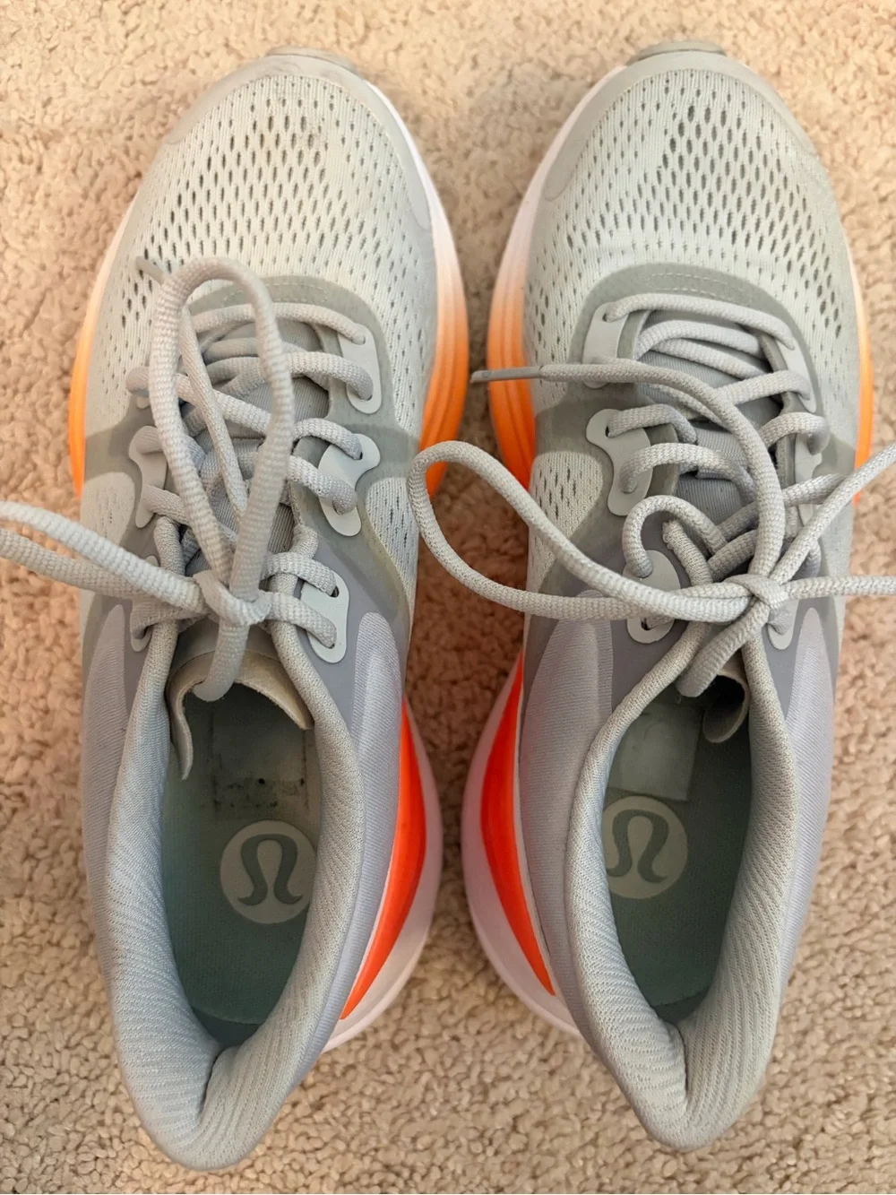 Lululemon BlissFeel Run Women's Sz 5.5 Vapor Grey/Highlight Orange Running Shoes